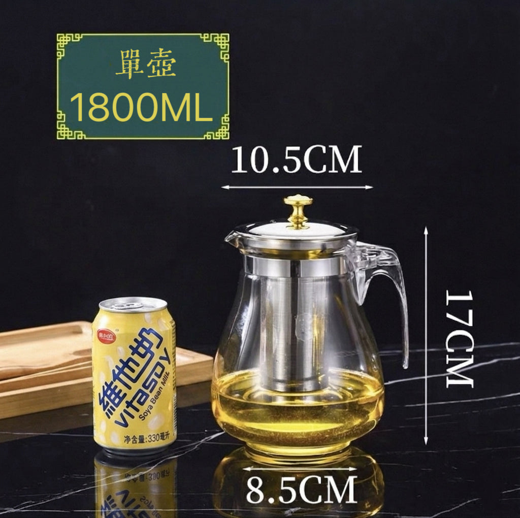 304不鏽鋼茶杯泡茶壺 (304內膽1800ml+加厚防爆單壺)